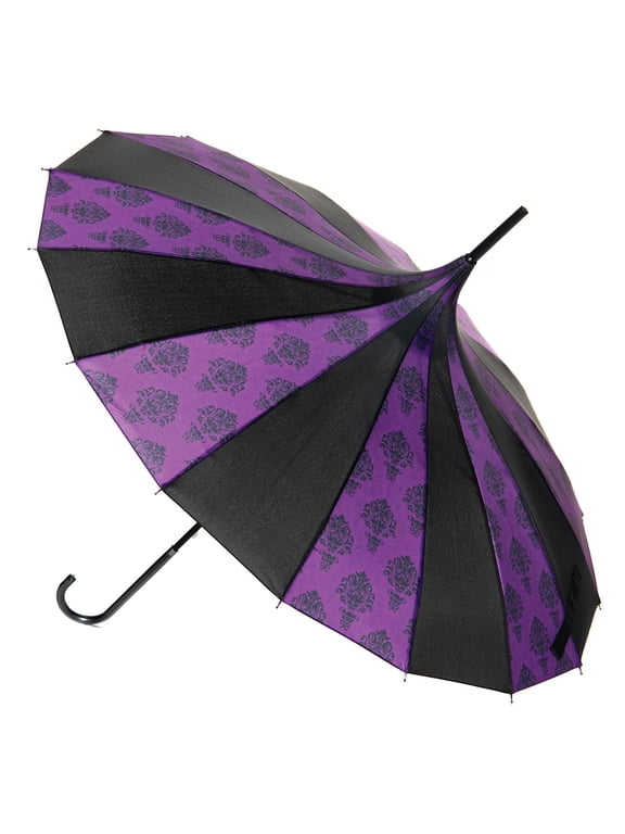 Purple Damask Gothic Umbrella, Goth Parasol Umbrella for Halloween, Gothic Decor, Rain Gear Pagoda Umbrella One Size