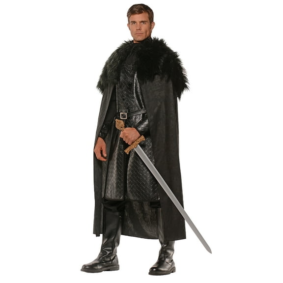 Underwraps Renaissance Man Faux Leather Costume Cape with Faux Fur Shawl One Size Unisex