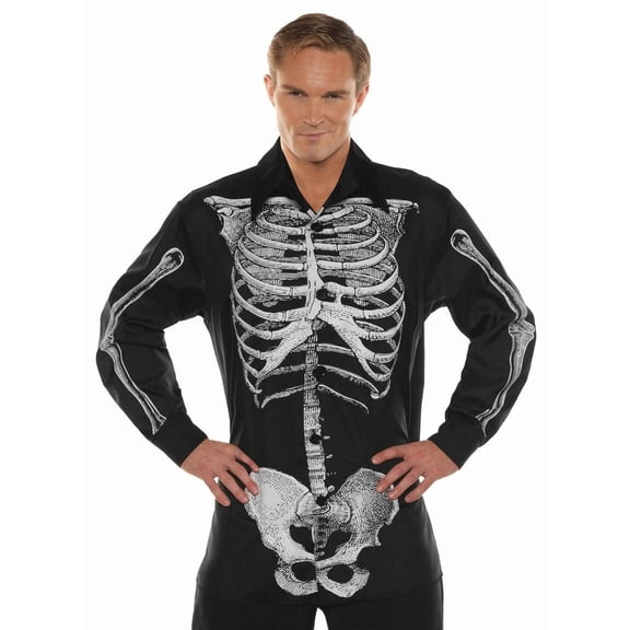 Underwraps Skeleton Bones Adult Costume Dress Shirt | XX-Large Male