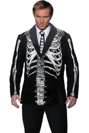 Skeleton Bones Jacket Adult Costume | One Size Male