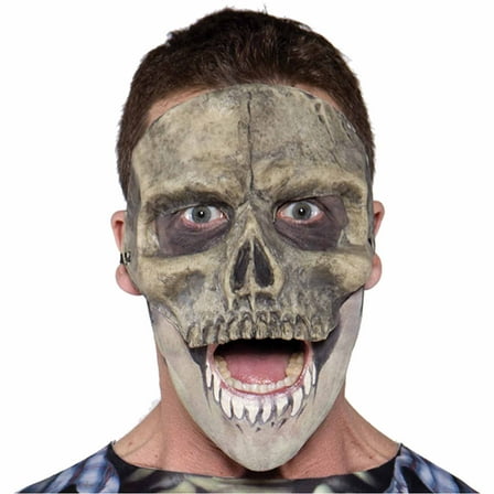 Underwraps Skull Multi-color Latex Halloween Costume Mask, for Adult