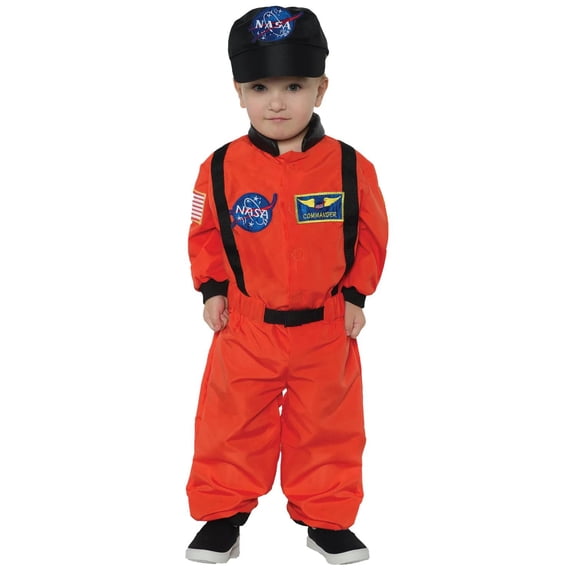 Underwraps Toddler Orange Astronaut Suit Costume - Size 2T-4T