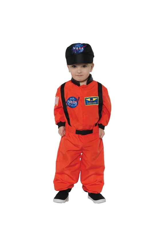 Underwraps Toddler Orange Astronaut Suit Costume - Size 2T-4T