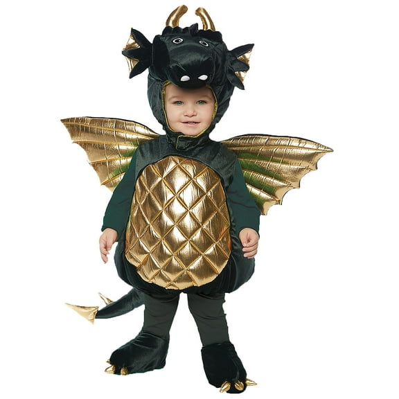 Underwraps Dragon Green Boy's Halloween Fancy-Dress Costume for Toddler, 18-24 Months