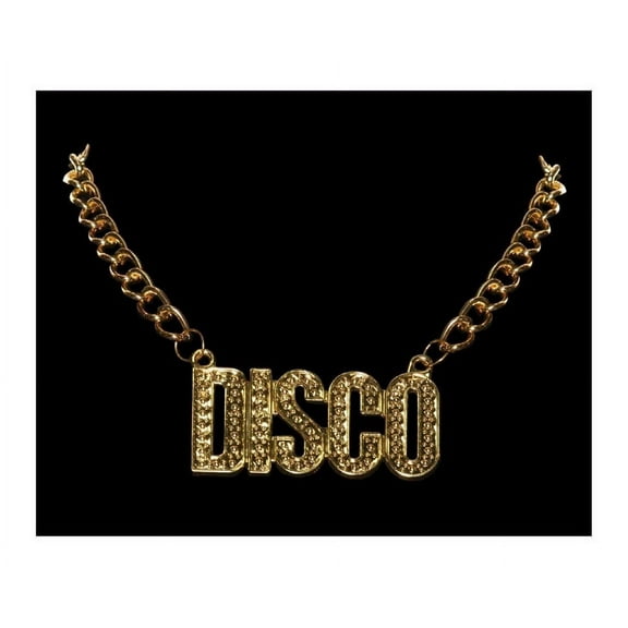 Gold Disco Chain Necklace Costume Jewelry