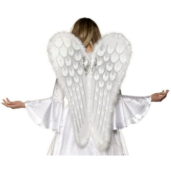 Underwraps UDW-30473-C Adult Costume Wings with Glitter & Feather Trim