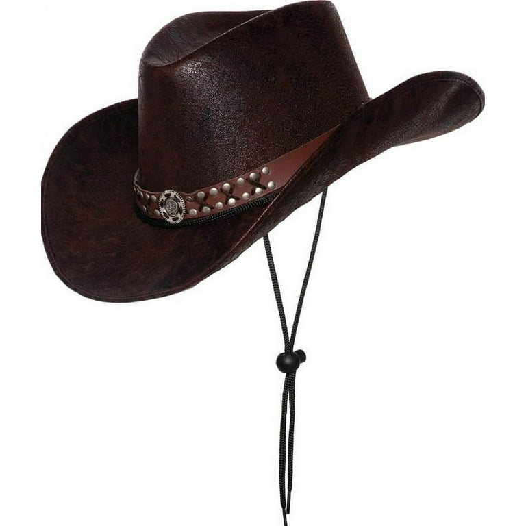 Adults Brown Cowboy Hat with Hatband | Halloween Express
