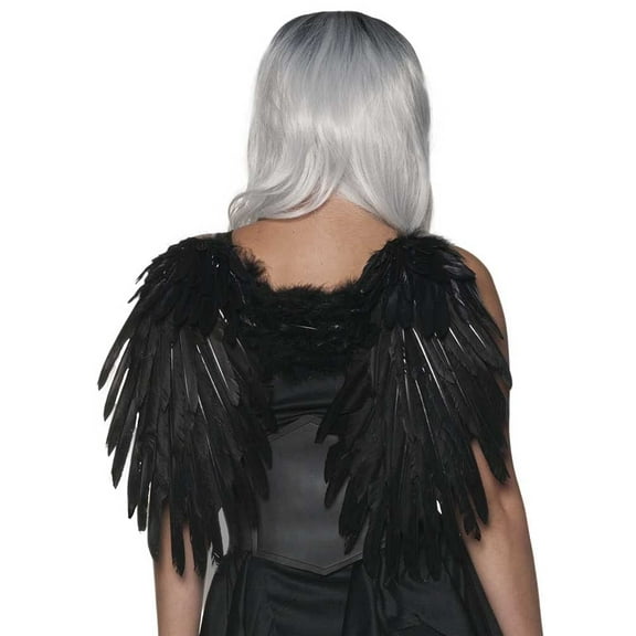 UNDERWRAPS Halloween Black Feathers Wings - Large Realistic Fairy Feathers, Christmas Angel Wings, Cosplay Dress Up for Women, Costume Wings