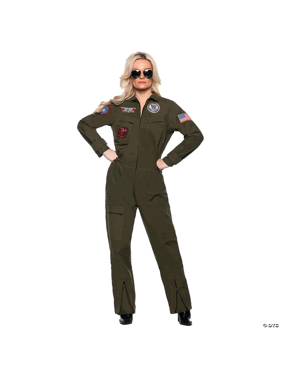 Navy Top Gun Women's Pilot Jumpsuit Adult Costume Female