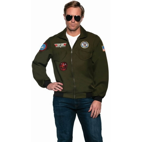 Underwraps Navy Top Gun Pilot Jacket Adult Costume | Standard Male