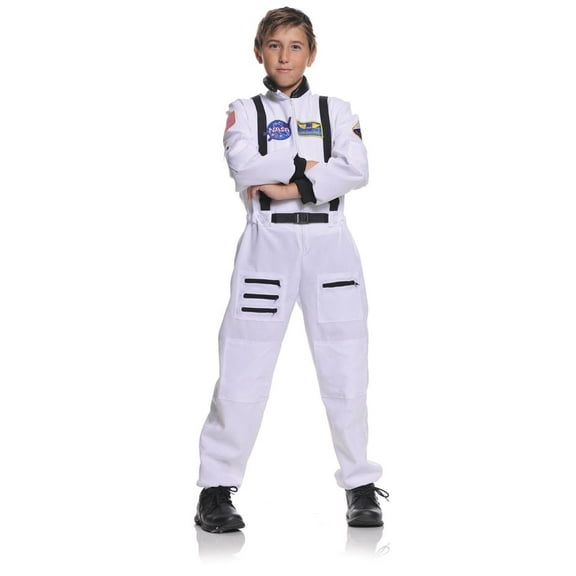 Underwraps White Astronaut Jumpsuit Uniform Costume Child Medium 6-8 Male