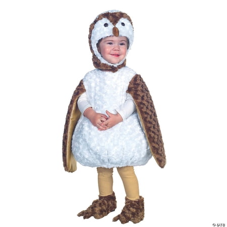 Underwraps White Barn Owl Fancy-Dress Boy's Costume with Plush Swirl Fur Body for Toddler, 2T