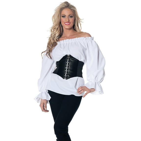 White Renaissance Long Sleeve Women's Halloween Fancy-Dress Costume for Adult, S