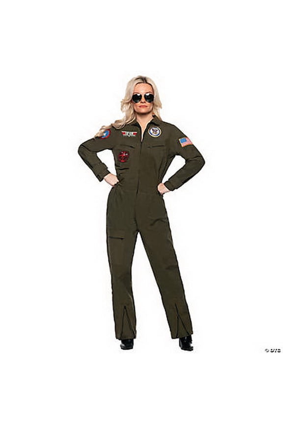 Navy Top Gun Women's Pilot Jumpsuit Adult Costume Female