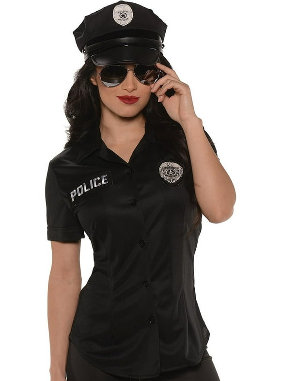 Underwraps Women's Police Fitted Shirt X-Large Black
