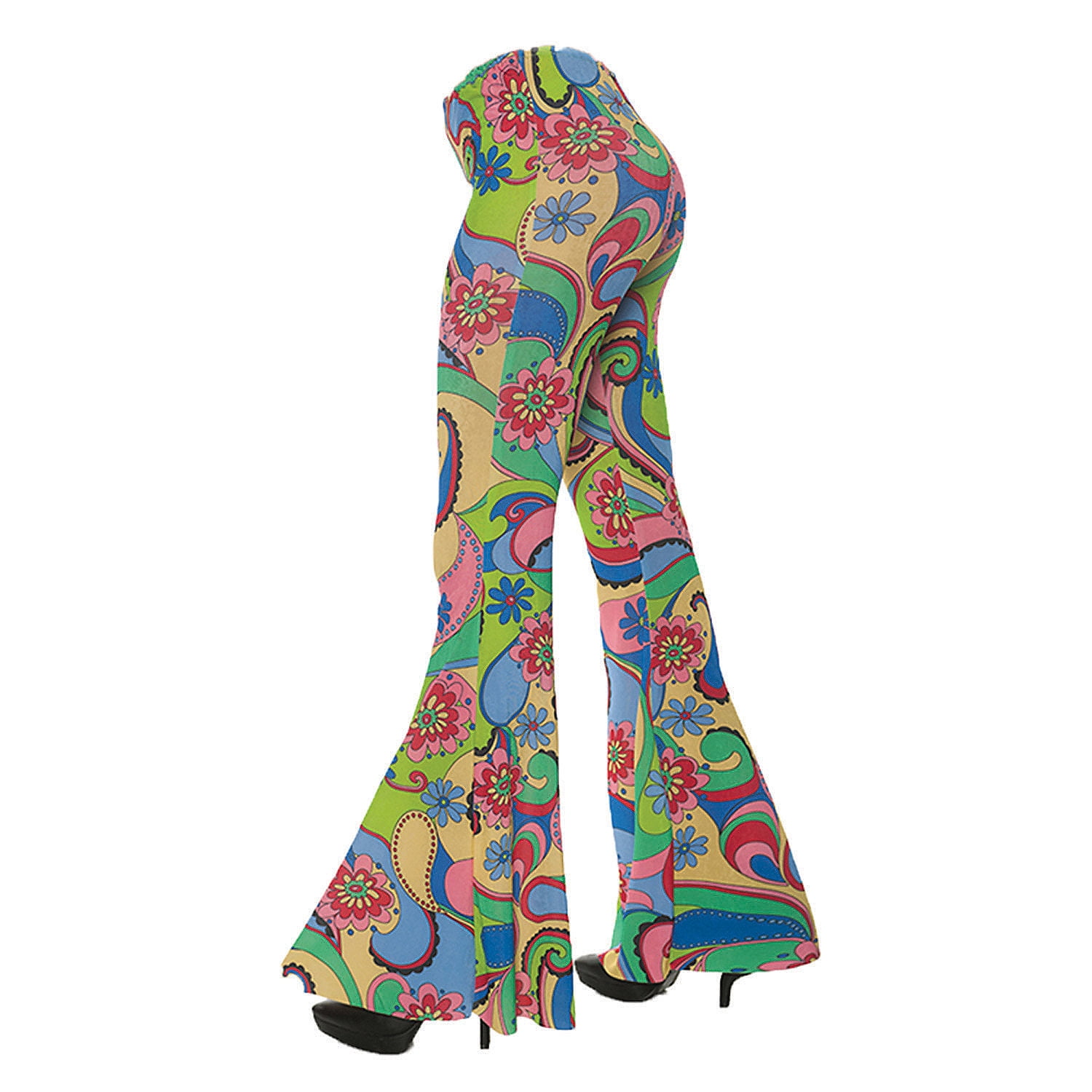 Underwraps Womens 70s Flower Bell Bottom Pants Costume - Size X Large