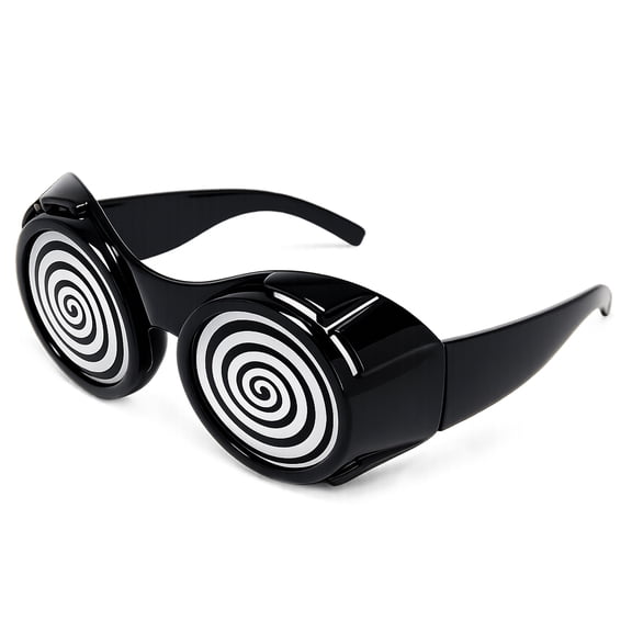 Underwraps X-Ray Vision Glasses, Black Hypno Swirl Shades for Halloween Costumes & Parties, Cosplay, Raves (One Size 42-44)