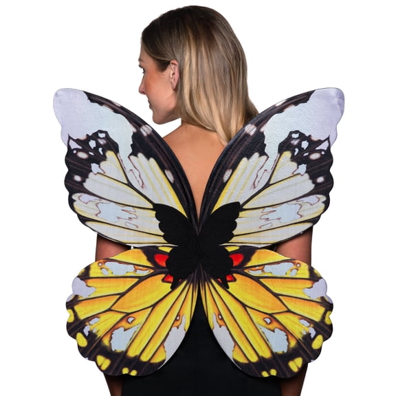 Underwraps Yellow Butterfly Wings, Costume Accessory, Adjustable Fantasy Insect Wings For Adults, Halloween Cosplay Dress Up One Size