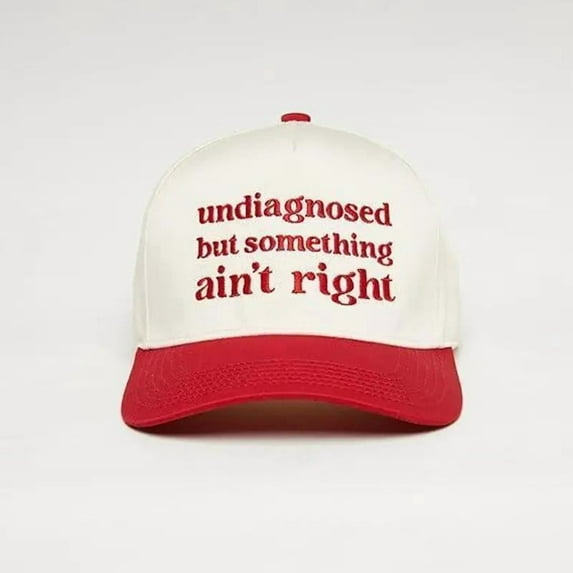 Undiagnosed But Something Ain’t Right Hat, Funny Embroidered Baseball Cap with Adjustable Strap, Trendy Unisex Hat for Daily Casual Wear, Humor Gift for Friends and Family