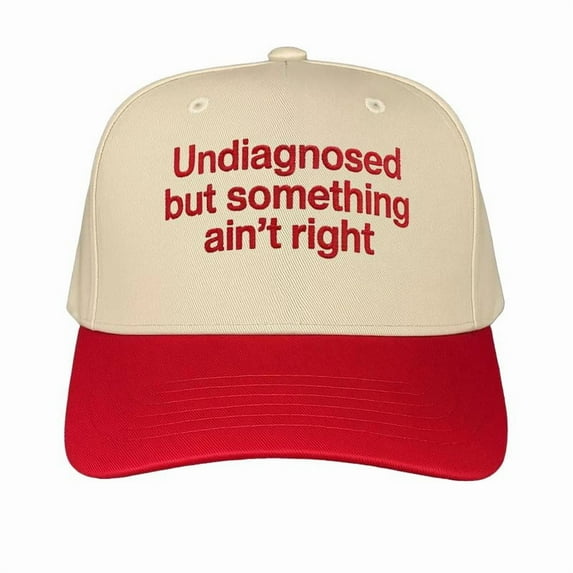 Undiagnosed But Something Ain’t Right Trucker Hat, Funny Embroidered Baseball Cap with Adjustable Snapback for Men and Women, Comfortable and Durable Embroidery Design for Everyday Wear