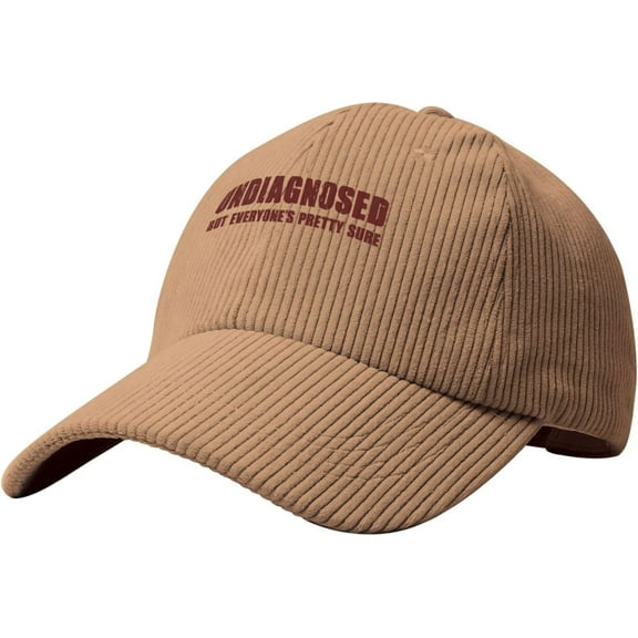 Undiagnosed but Everyone’s Pretty Sure Corduroy Baseball Cap Adjustable Women's Men's Trucker Cap for Outdoor Travel