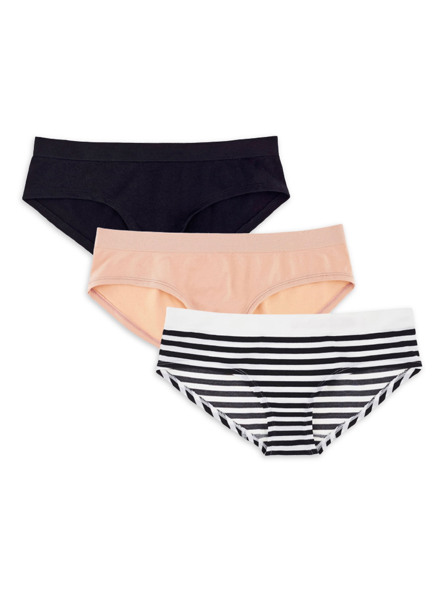 Solid Stripe Everyday Hipster Panty (Women's) 3 Pack