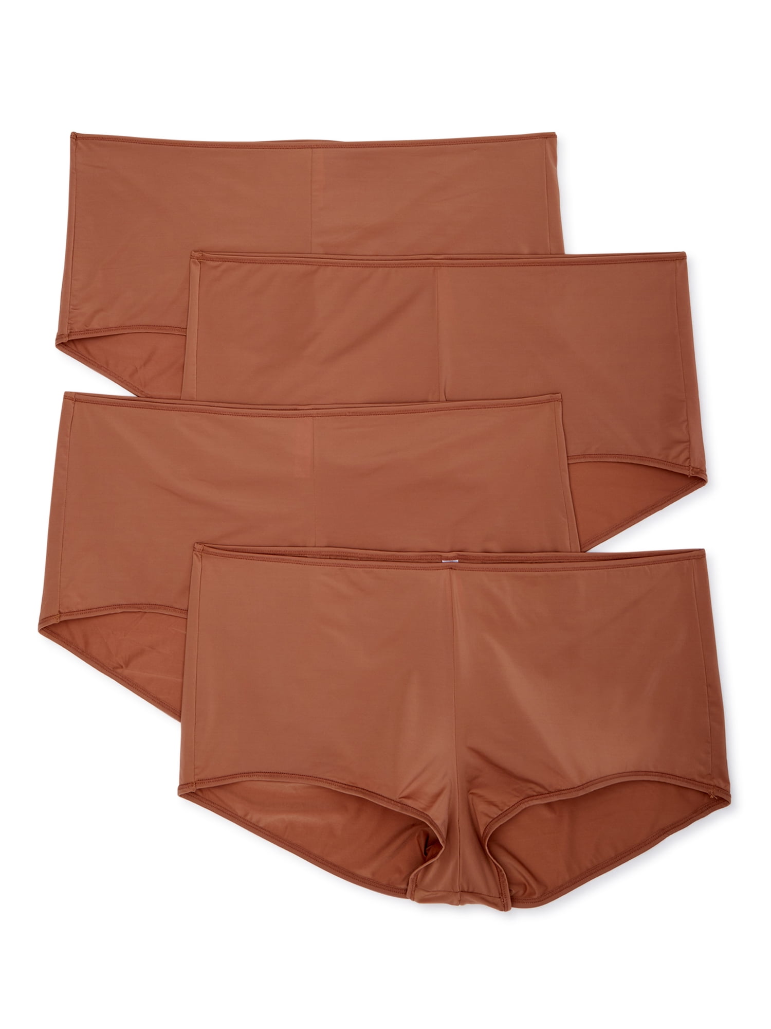 Undies.com Women's Classic Microfiber Boyshort Panties, 4-Pack