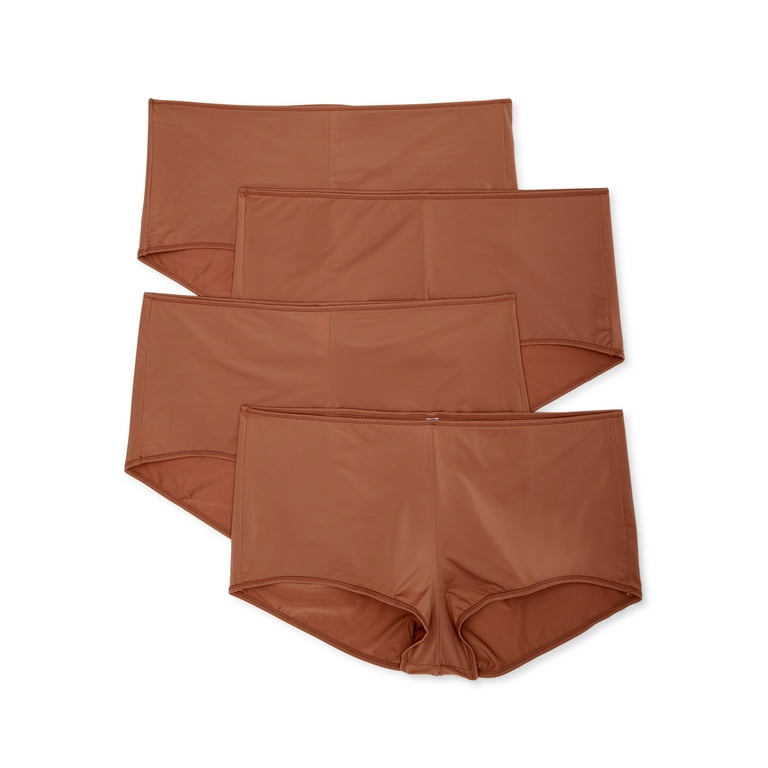 Undies.com Women's Classic Microfiber Boyshort Panties, 4-Pack