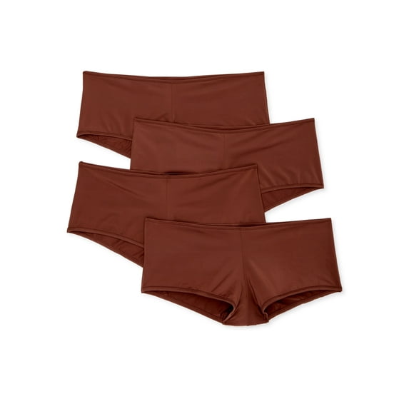 Undies.com Women's Classic Microfiber Boyshort Panties, 4-Pack