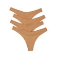 thumbnail image 1 of Undies.com Women's No Show Microfiber Thong Panties, 4-Pack, 1 of 1