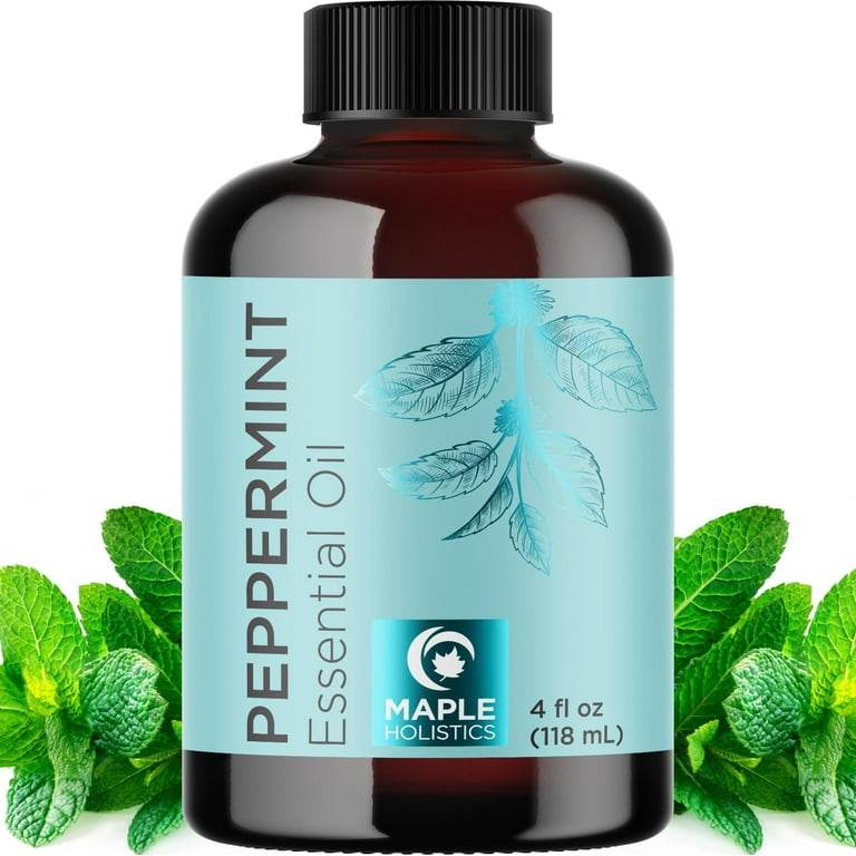 Undiluted Peppermint Essential Oil for Diffuser - Maple Holistics Pure  Peppermint Oil for Hair Skin and Nails Shower Aromatherapy and Candle  Making - Mint Essential Oil for Humidifier 4 fl oz 