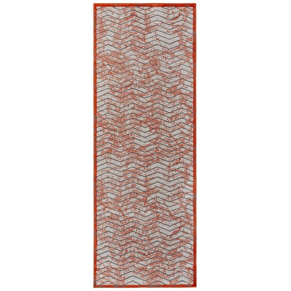 Undira Bright Contemporary Print, Orange/Ivory, 2ft-10in x 7ft-10in, Runner