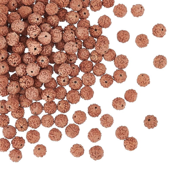 Undyed Natural Rudraksha Beads Round Sienna 6~9x6~9mm Hole: 0.8~1.2mm diy