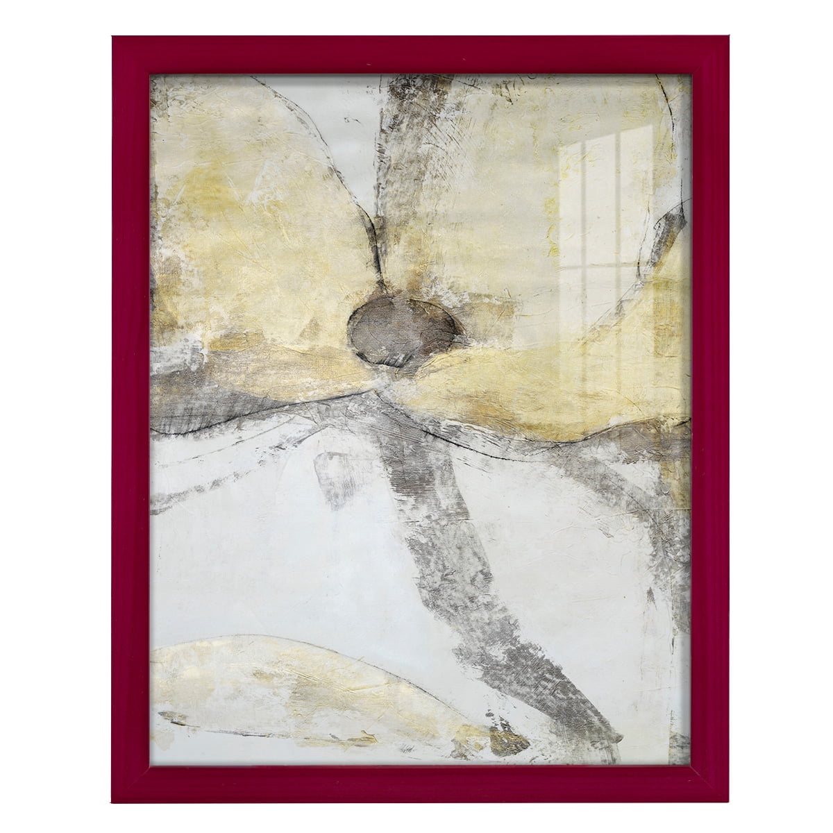 Une Fleur I - Framed Print w/glass - Cherry Red