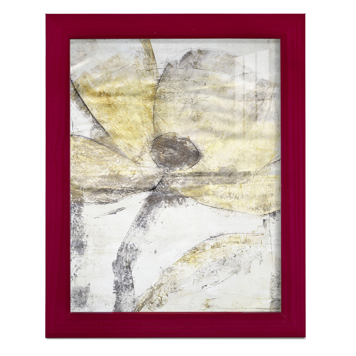 Une Fleur II - Framed Print w/glass - Cherry Red