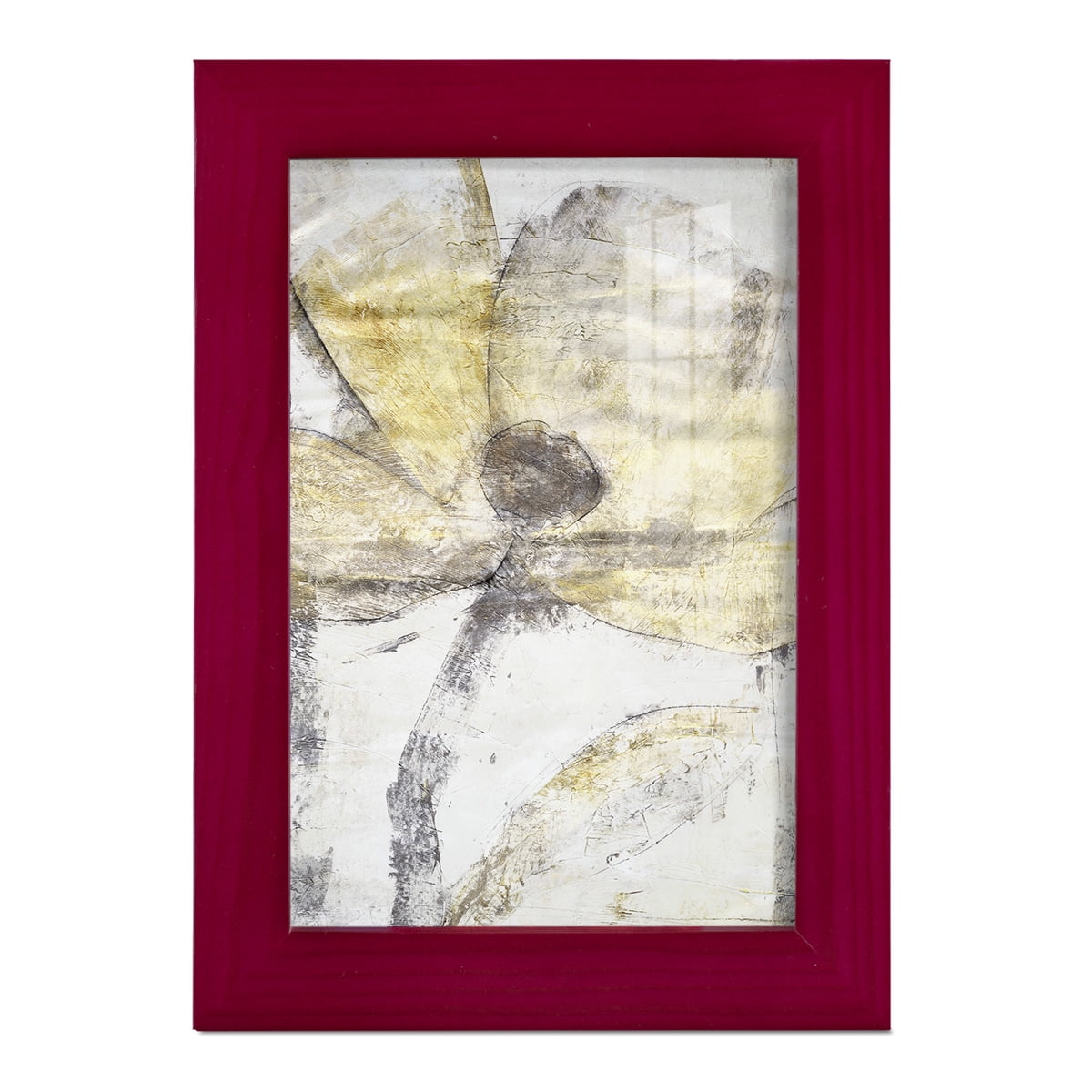 Une Fleur II - Framed Print w/glass - Cherry Red