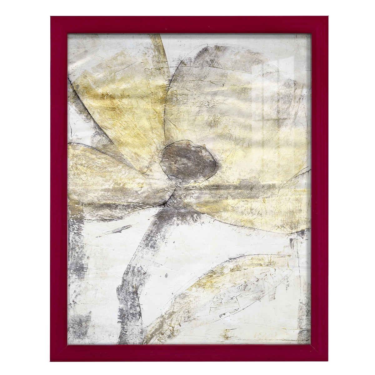 Une Fleur II - Framed Print w/glass - Cherry Red