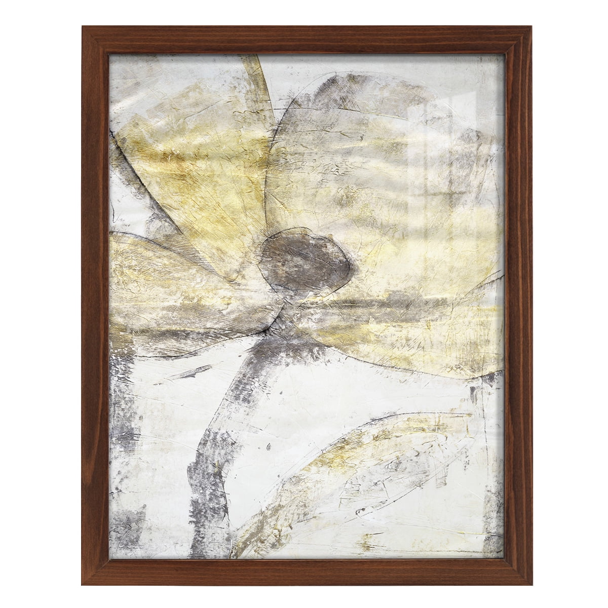 Une Fleur II - Framed Print w/glass - Chestnut