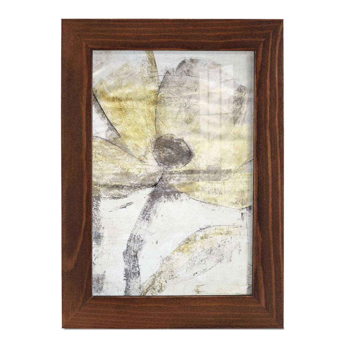 Une Fleur II - Framed Print w/glass - Chestnut