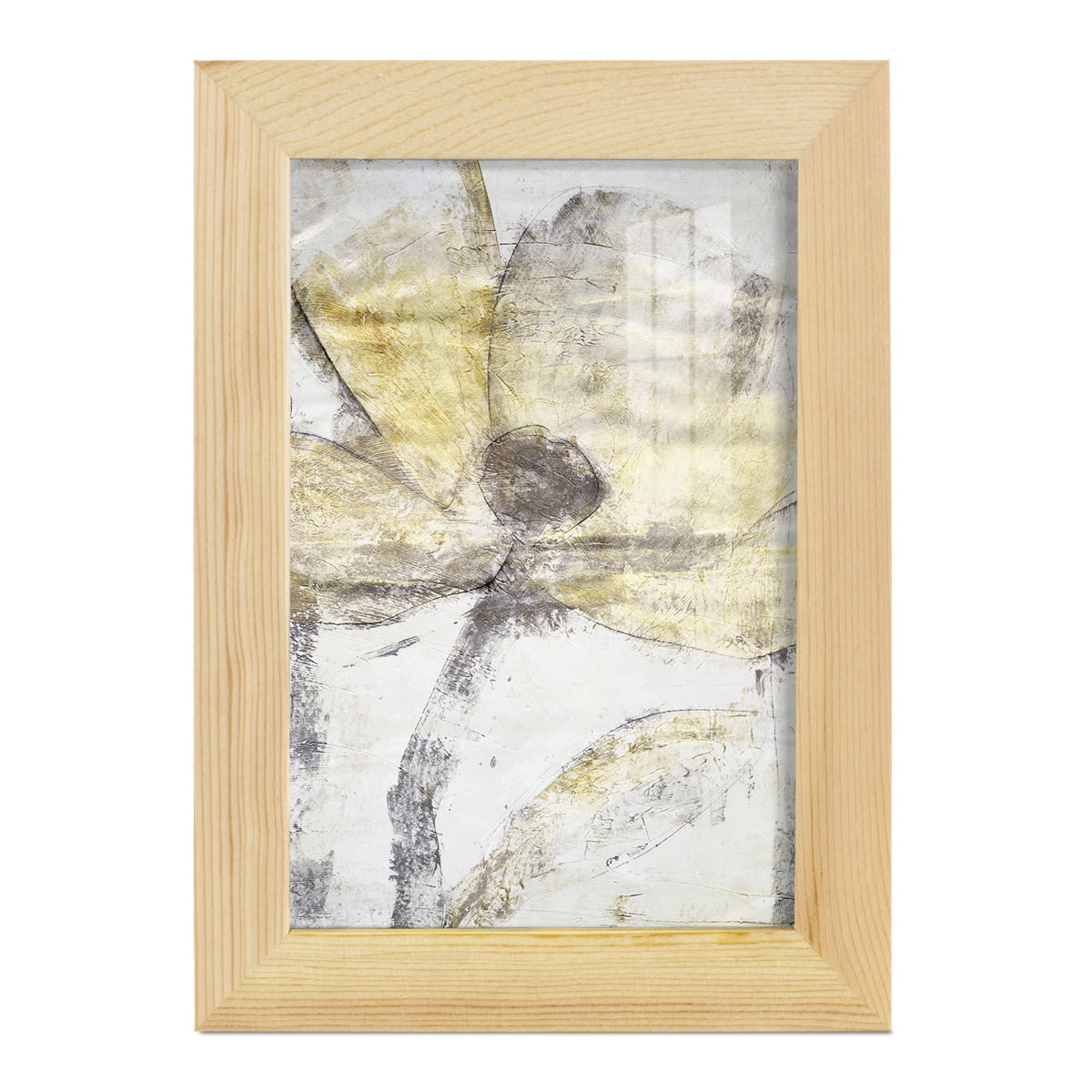 Une Fleur II - Framed Print w/glass - Natural Wood