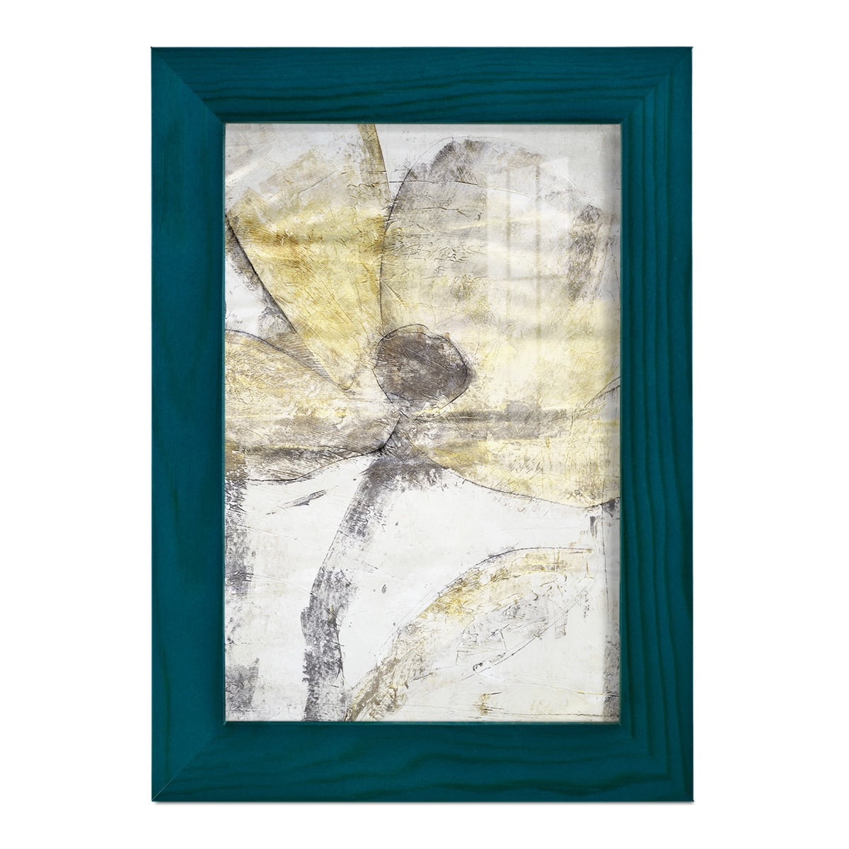 Une Fleur II - Framed Print w/glass - Ocean Blue