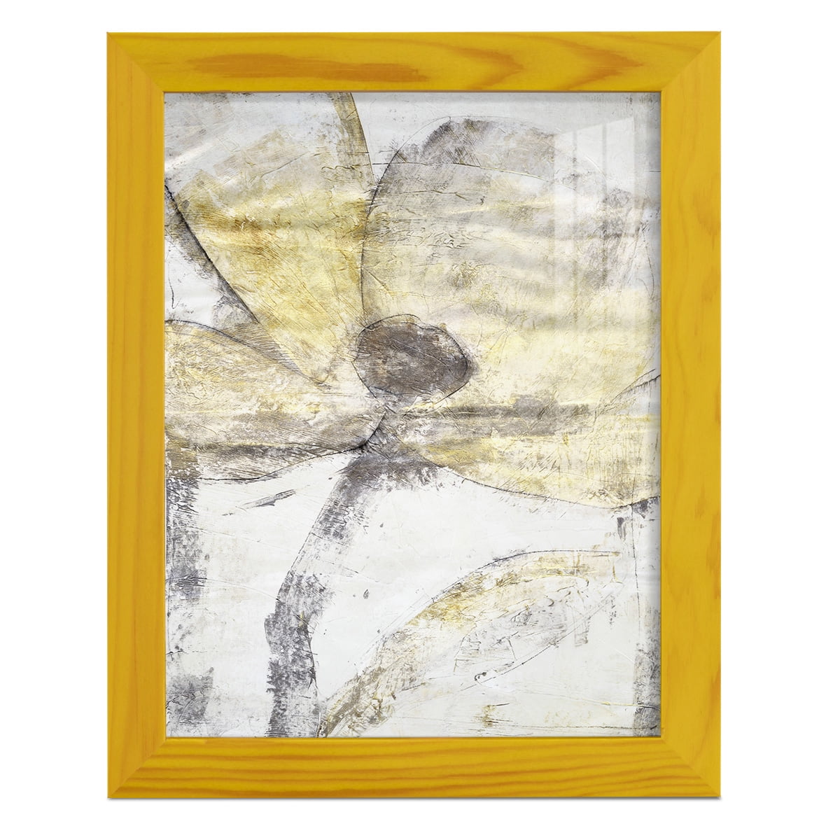 Une Fleur II - Framed Print w/glass - Sunflower Yellow