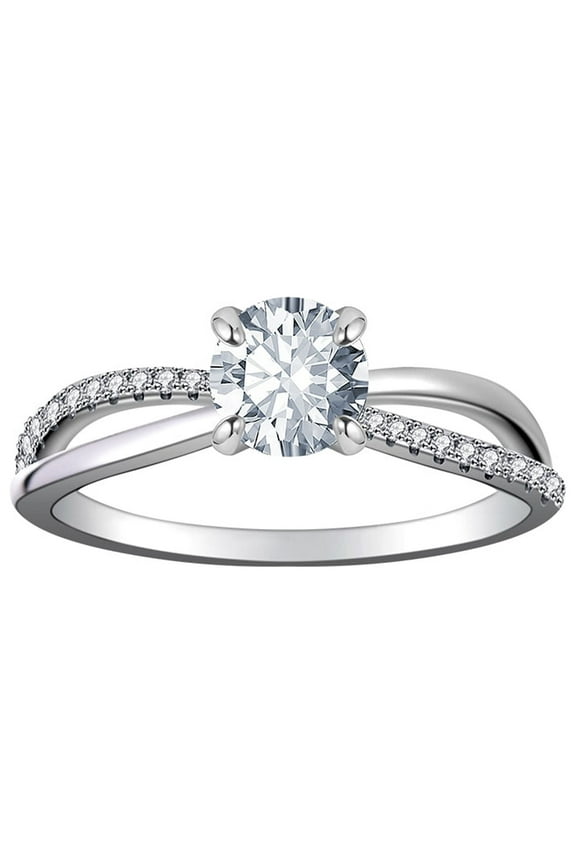 UneDouce Cushion Cut Halo Engagement Rings for Women, 18K White Gold Plated Cubic Zirconia Love Promise Rings for Her, Anniversary Solitaire CZ Simulated Diamond Ring Size 8