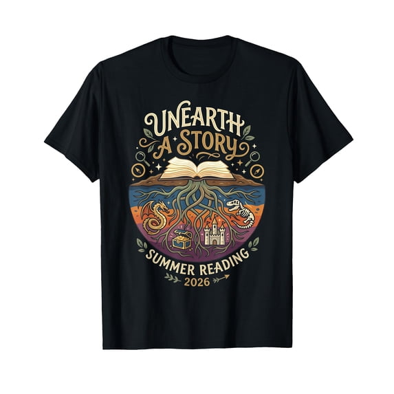 Unearth A Story Summer Reading 2026 Cute Archeologist Cool T-Shirt