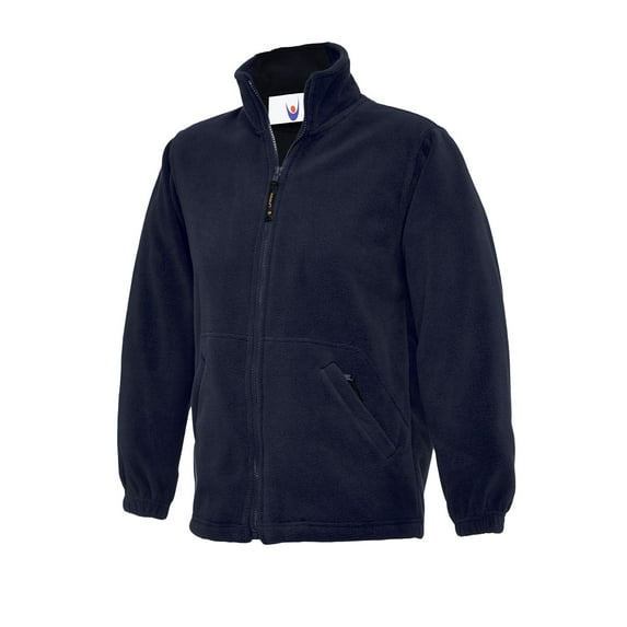 Uneek - Childrens/Kids Full Zip Micro Fleece Jacket - Half Moon Yoke - Navy - Size 9/10 YRS