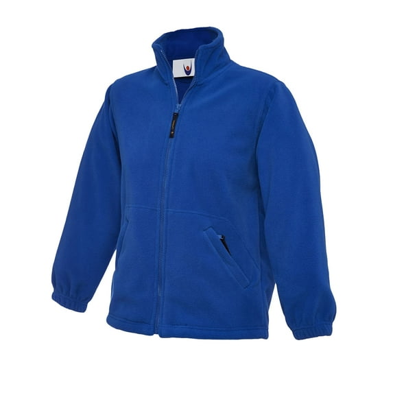 Uneek - Childrens/Kids Full Zip Micro Fleece Jacket - Half Moon Yoke - Royal - Size 2 YRS