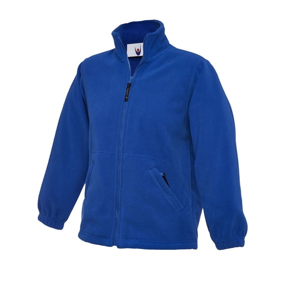 Uneek - Childrens/Kids Full Zip Micro Fleece Jacket - Half Moon Yoke - Royal - Size 5/6 YRS