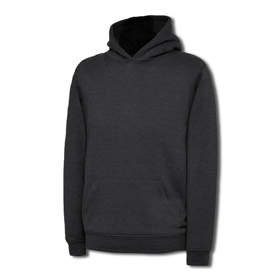 Uneek - Childrens/Kids Hooded Sweatshirt/Jumper - 50% Polyester 50% Cotton - Charcoal - Size 7/8 YRS