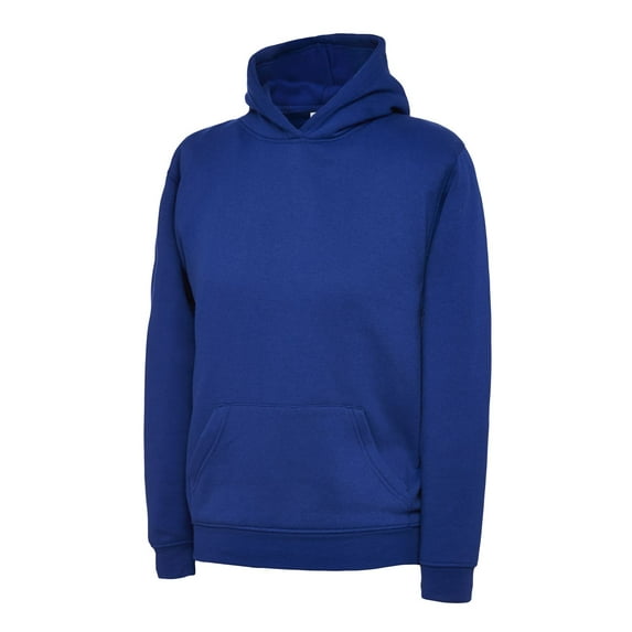 Uneek - Childrens/Kids Hooded Sweatshirt/Jumper - 50% Polyester 50% Cotton - Royal - Size 11/13 YRS