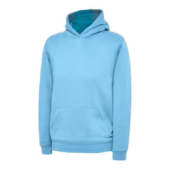 Uneek - Childrens/Kids Hooded Sweatshirt/Jumper - 50% Polyester 50% Cotton - Sky - Size 9/10 YRS